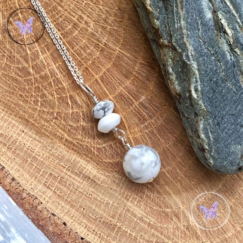 White Howlite Pendant Necklace